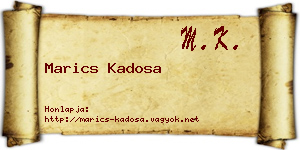 Marics Kadosa névjegykártya